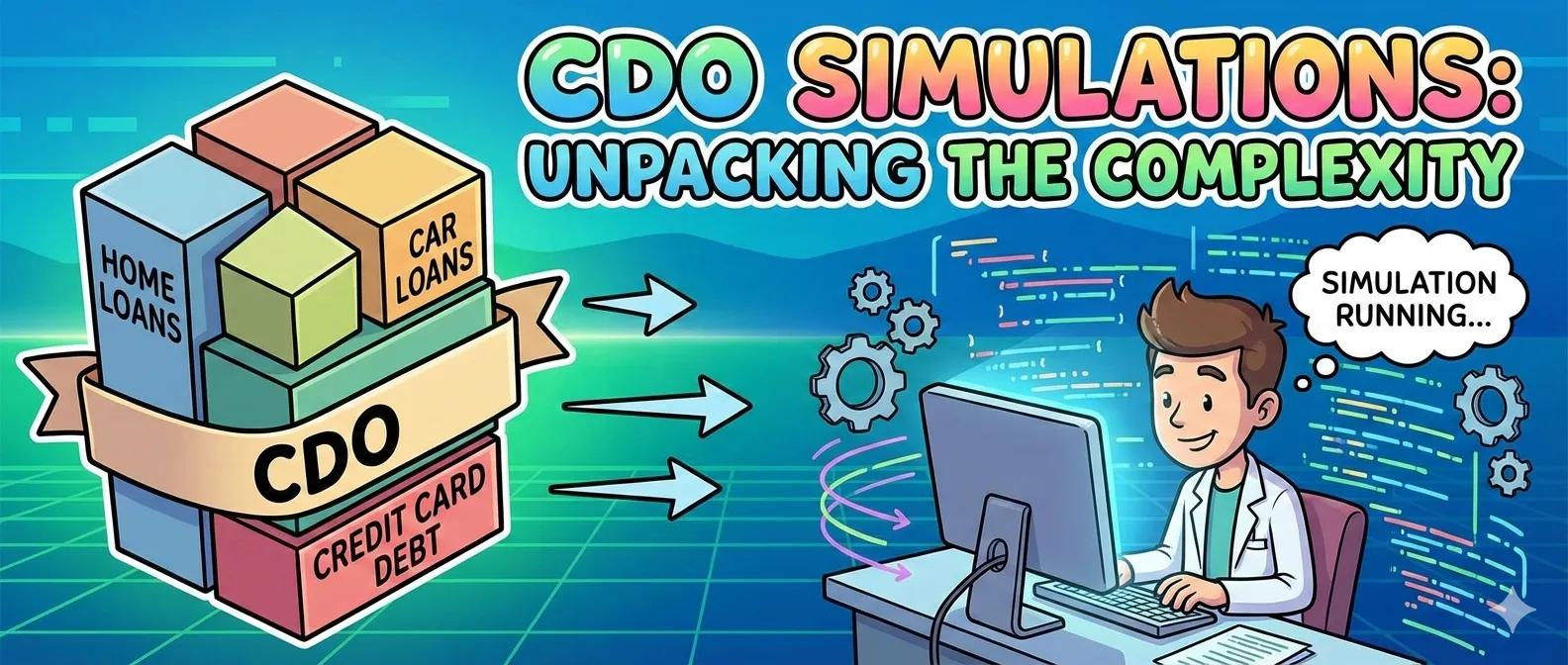Illustration explaining how loans and bonds work, including interest, repayment, and default risk
