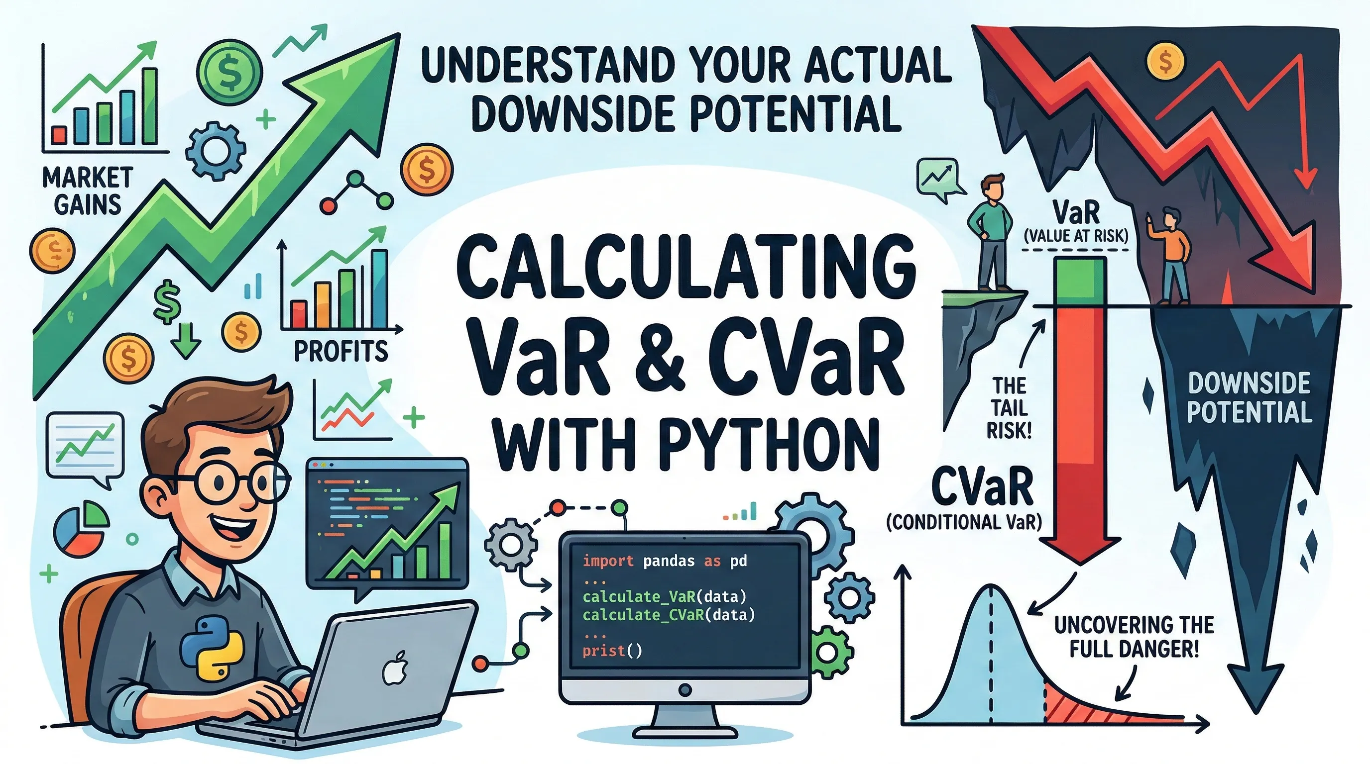 A comparison chart of Value at Risk (VaR) and Conditional VaR (CVaR)